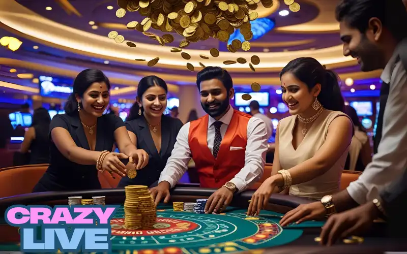 Live dealer game in action on Crazy Live, featuring Bangladeshi-friendly tables.