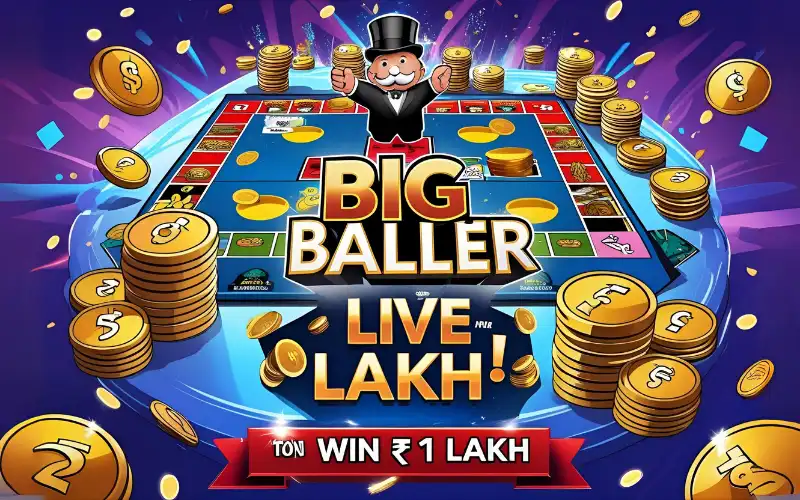 Monopoly Big Baller Live with Mr. Monopoly walking the virtual board