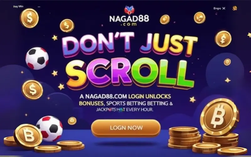 User logging in on a phone, surrounded by cash icons and winning confetti