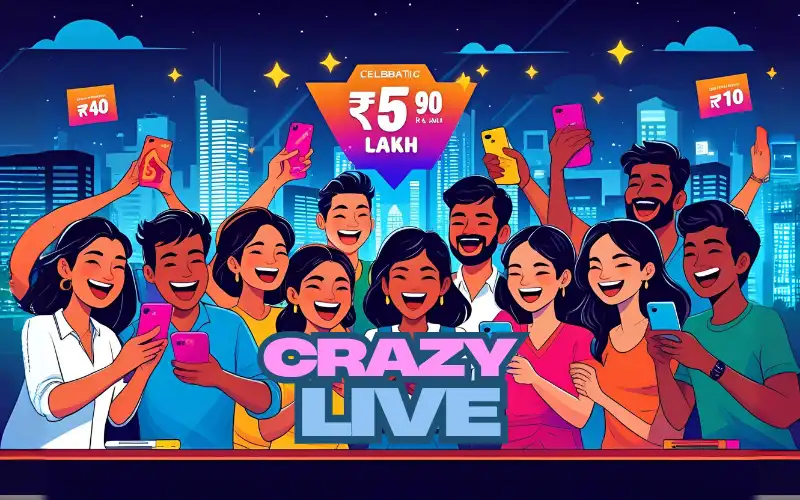 Excited Dhaka gamer celebrating a big win from Crazy Live on mobile.