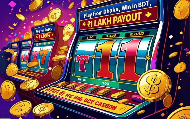 Winning screen showing ৳1 lakh prize on Cagy Time platform