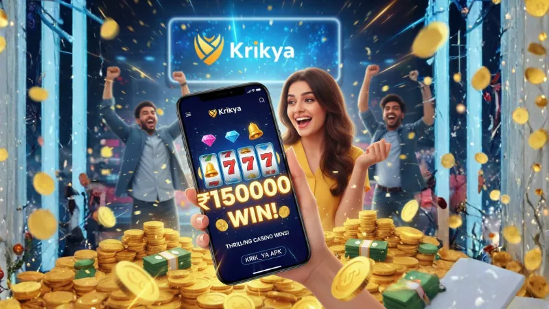 Winning moment on Krikya APK with instant joyful payouts in a casino setting

